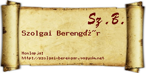 Szolgai Berengár névjegykártya